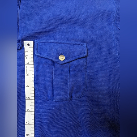 Duluth Trading Co Men size medium Long Sleeve Polo Shirt Royal Blue Reinforce - Picture 2 of 15